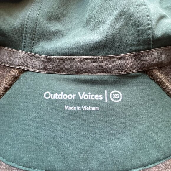 Outdoor Voices MegaFleece 1/2 Wool Blend Half Zip Women's XS Green Hoodie Jacket - Picture 2 of 10